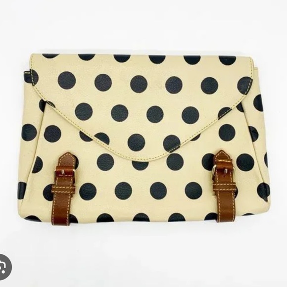 Anthropologie HOLDING HORSES polka dot leather envelope clutch. - Picture 2 of 11